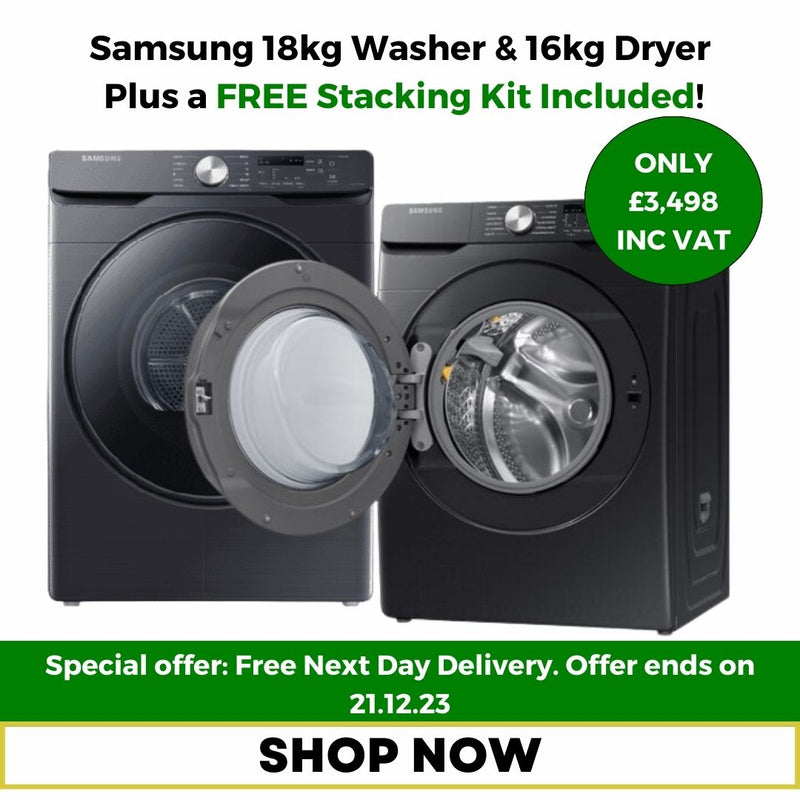 Samsung WF18T8000GV / DV16T8520BV Stacked Washer 18kg & Dryer 16kg Combo with Free Stacking Kit