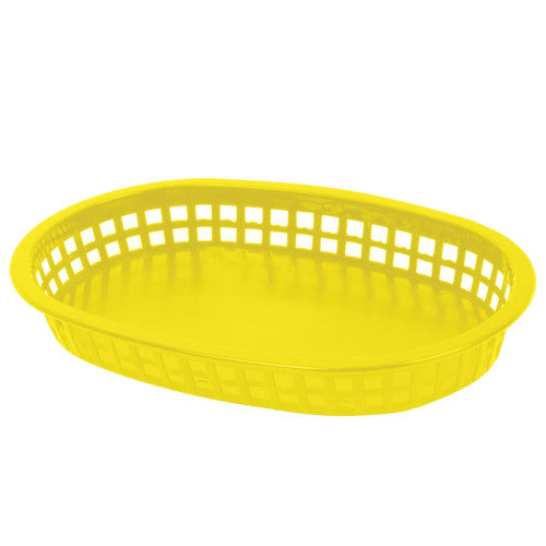 Plastic Yellow Oblong Fast Food Basket 273mm - Pack of 12