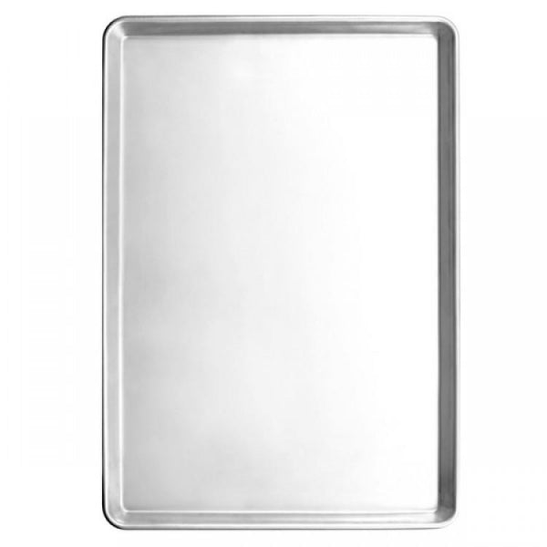 (12-Pack) 18 x 13 Half Size 19 Gauge Aluminum Bun / Sheet Pan - Wire in Rim