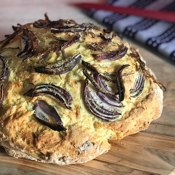 Soda Bread with Red Onions and Rosemary Recipe