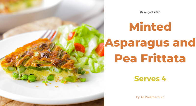 Minted Asparagus and Pea Frittata on a plate