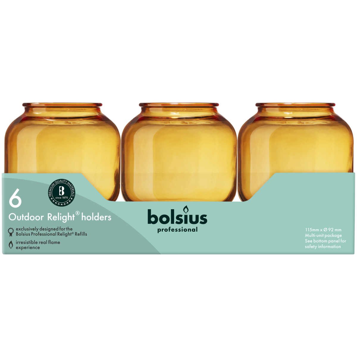 Bolsius Relight Sphere Amber Glass Holder (Pack of 12)
