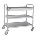 Vogue Stainless Steel 3 Tier Deep Tray Clearing Trolley