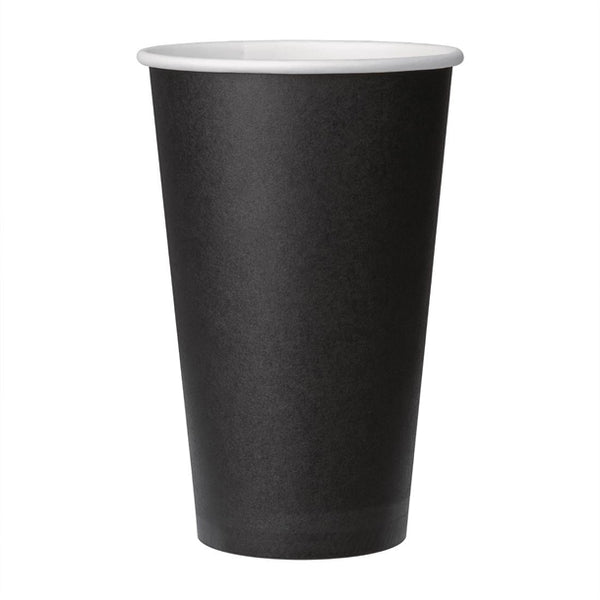 Fiesta Recyclable Coffee Cups Single Wall Black 455ml / 16oz (Pack of 1000)