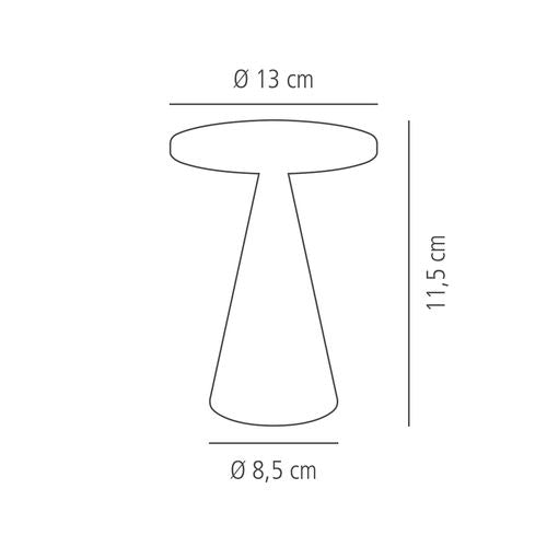 Mini Gold Table Lamp Cone Shaped 13cm x 11.5cm / 5″ x 4 ½″  (H)