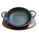 15cm Cast Iron Balti With Wood Base (7618)