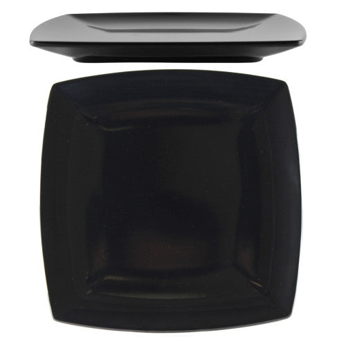 Klassische schwarze quadratische Melaminplatte 115 mm / 4 ½ Zoll – Packung mit 12 Stück