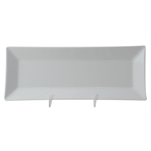 Classic White Rectangular Melamine Plate 260mm x 100mm - Pack Of 12