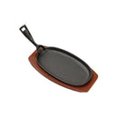 28cm Oval Sizzle Platter With Wood Base (7602)