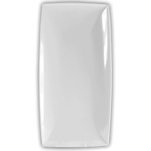 Klassisches rechteckiges Melamin-Tablett in Weiß, 330 mm x 165 mm, 12 Stück