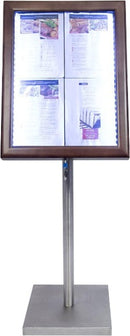 Securit LED-Menüvitrine Braun