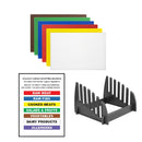 Colour Coded Chopping Board Set with Rack & Wall Chart 450x300x10mm (6 Pack)