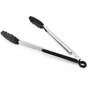 9" Silicone Tongs Black (7838)