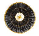 Round Basket Black with Gold Trim (7908)