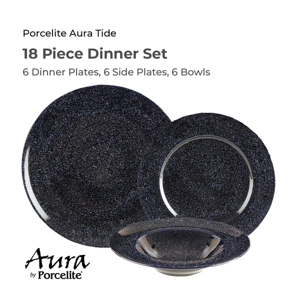 Porcelite Aura Tide 18-teiliges Tafelservice