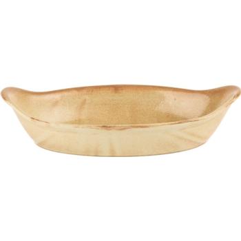 Rustico Stoneware Flame Oval Eared Dish 22cm / 8 '' - Pack of 6