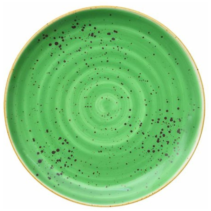 Java Decorated Coupe Plate Eden Green 21cm - Pack of 6
