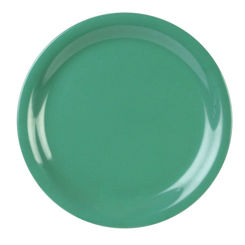 Grüner Melaminteller mit schmalem Rand, 165 mm / 6 ½ Zoll – 12er-Packung