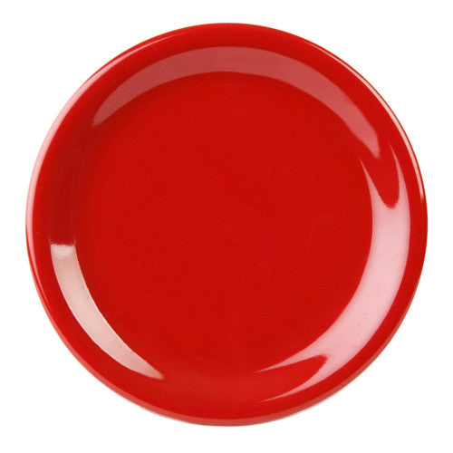 Narrow Rim Pure Red Melamine Plate 230mm / 9in - Pack Of 12