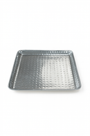 21 cm Hammered Square Plate S/S (8475)