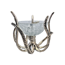 Silver Mini Octopus Stand & Crackle Glass Bowl