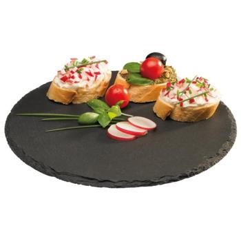 APS Natural Slate Round Tray 28cm