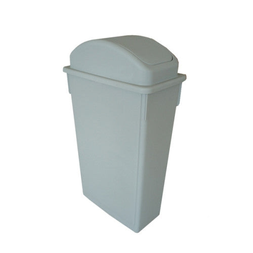 Commercial Slim Jim Bin with Lid 87 Litres Grey