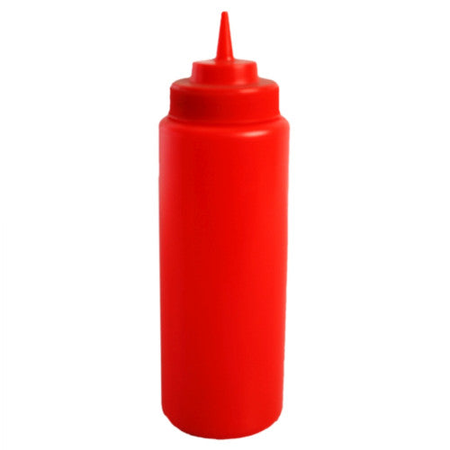 Wide Mouth Red Squeeze Bottle 33 ¼oz / 945ml - 6 Pack