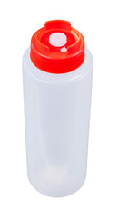 32oz Red Sauce Bottle - Silicone Anti Drip Tip (7828)