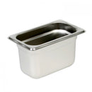 Stainless Steel 1/9 Gastronorm Tray 100mm Deep