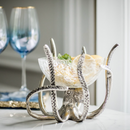 Silver Mini Octopus Stand & Crackle Glass Bowl