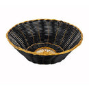 Round Basket Black with Gold Trim (7908)