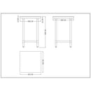 Commercial Stainless Steel Cutting Board Table 600x600x900mm