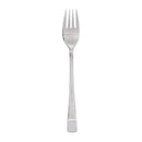 Stainless steel fork on a white background