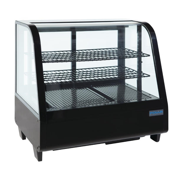 Polar G-Series Thekenkühlschrank mit Lebensmittelpräsentation, 120 l, Schwarz