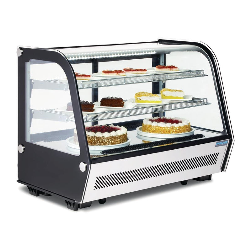 Polar G-Series Thekenkühlschrank mit Lebensmittelpräsentation, 160 l, Schwarz