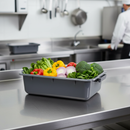 Commercial kitchen tote box with vegetables
