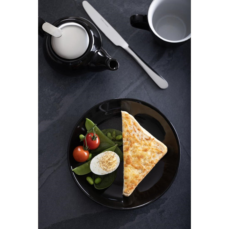 Olympia Cafe Coupe Plate Black - 200mm 8" (Pack of 12)