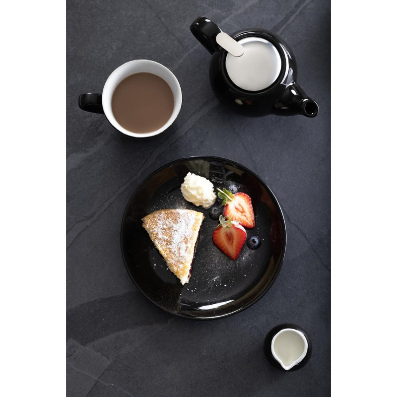 Olympia Cafe Coupe Plate Black - 200mm 8" (Pack of 12)