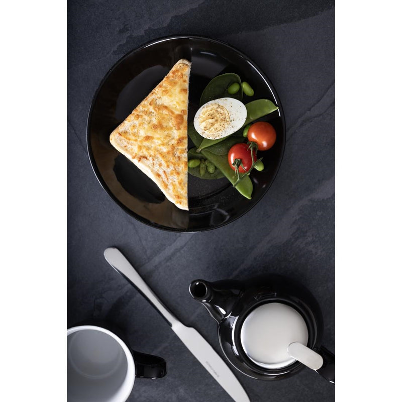 Olympia Cafe Coupe Plate Black - 200mm 8" (Pack of 12)