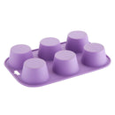 Hygiplas Flexible Silicone Six Hole Purple Muffin Pan