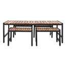 Bolero Steel and Acacia Low Coffee Table 1200x800mm