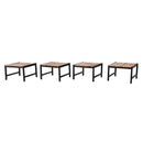 Bolero Steel and Acacia Low Bar Stools (Pack of 4)