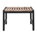 Bolero Steel and Acacia Low Bar Stools (Pack of 4)