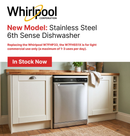 Whirlpool W7FHS51X dishwasher installed in kitchen