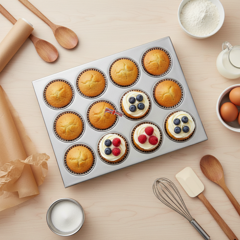 Aluminium 12 Cup Muffin Pan 104ml - 3 ½oz