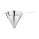 Stainless steel funnel on a white background