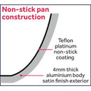 Vogue Aluminium Non-stick Teflon Platinum Plus Sauté Pan 24cm