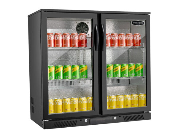 Sterling Pro grüner Flaschenkühler mit Scharnier und Doppeltür – 180 x 330 ml Flaschen