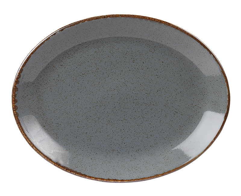 Porcelite Seasons Storm Oval Plates 30 x 23cm / 12 x 9 - Pack of 6